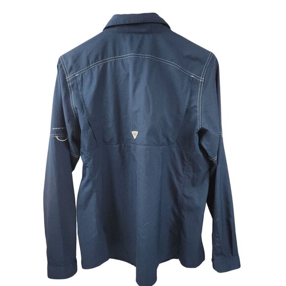 Columbia Performance Fishing Gear Lo Drag Long Sleeve Shirt Collegiate Navy Wome - Picture 3 of 12